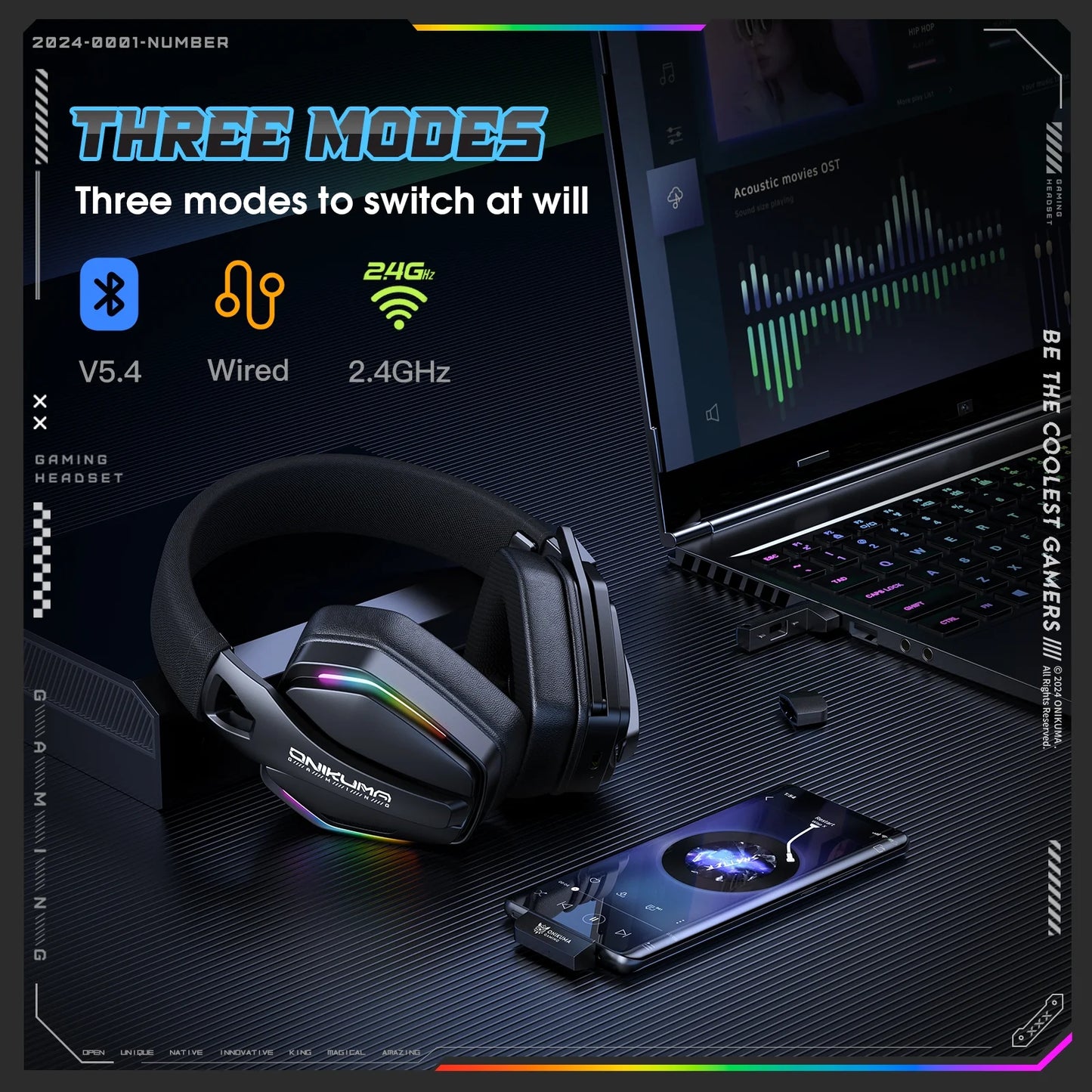 Siivton Wireless Bluetooth Gaming Headset – Multi-Mode, Long Battery Life