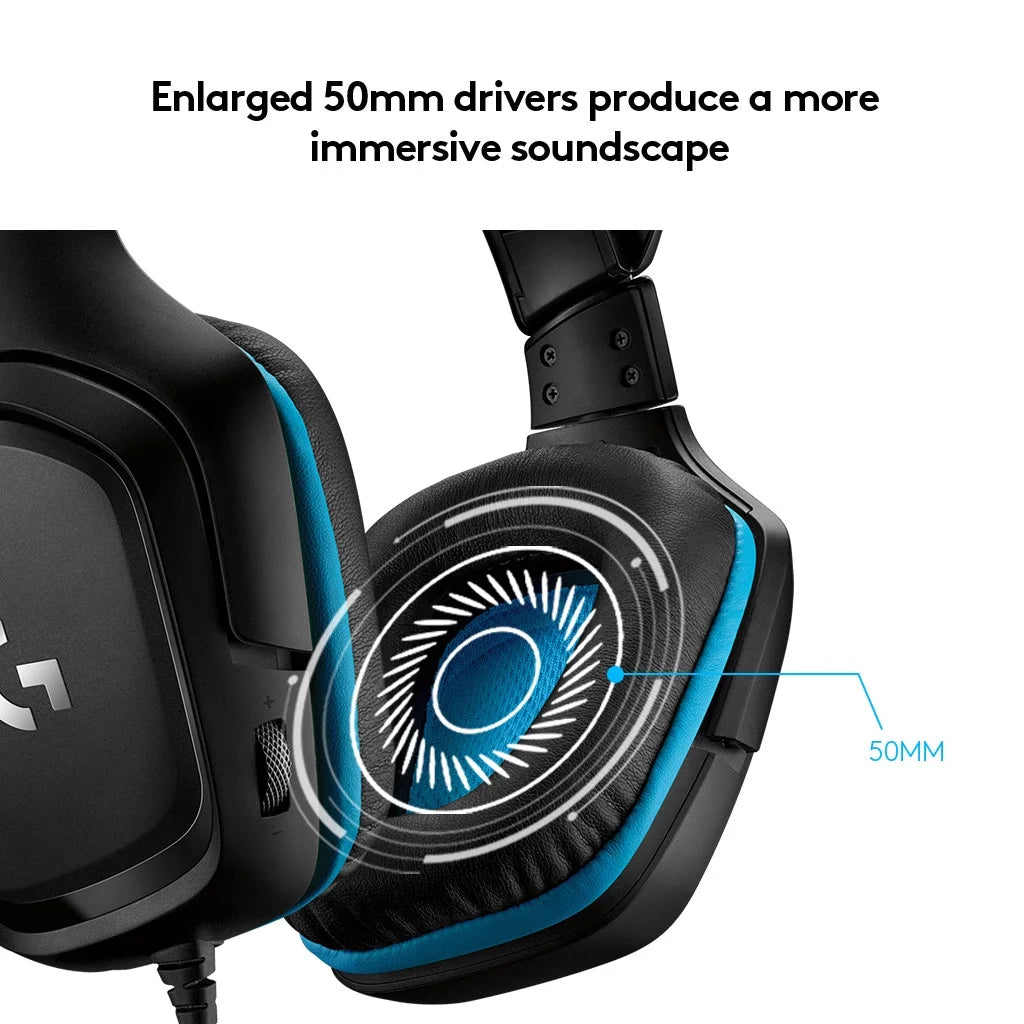 Logitech G432 Wired Gaming Headset โ 7.1 Surround Sound, Black