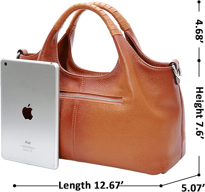 Iswee Genuine Leather Shoulder Bag – Medium Satchel Tote