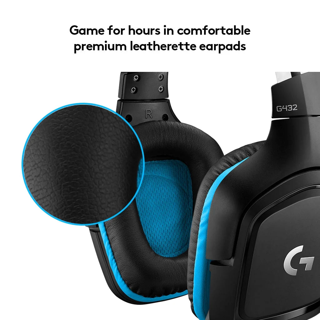 Logitech G432 Wired Gaming Headset โ 7.1 Surround Sound, Black