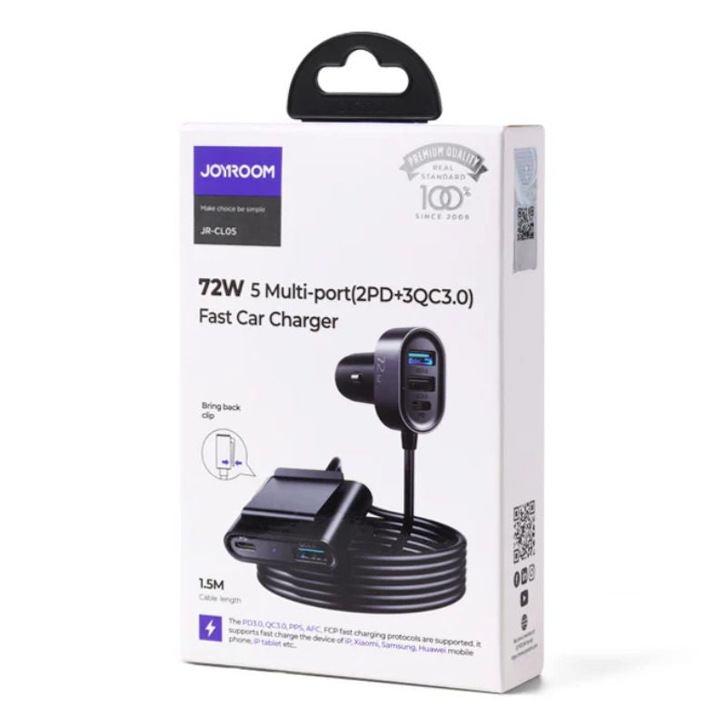 Joyroom JR-CL05 5 Port Car Charger 2PD + 3QC