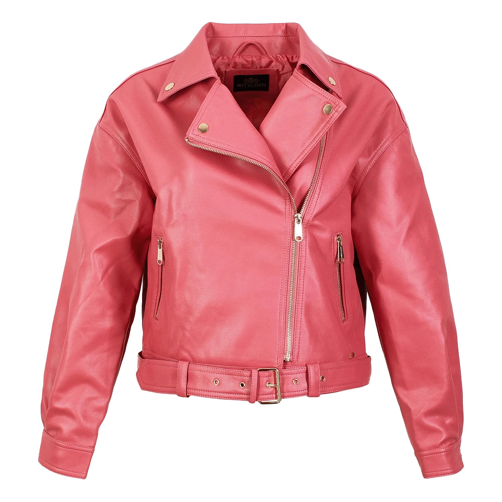 Gemini Pink Motorcycle Leather Jacket