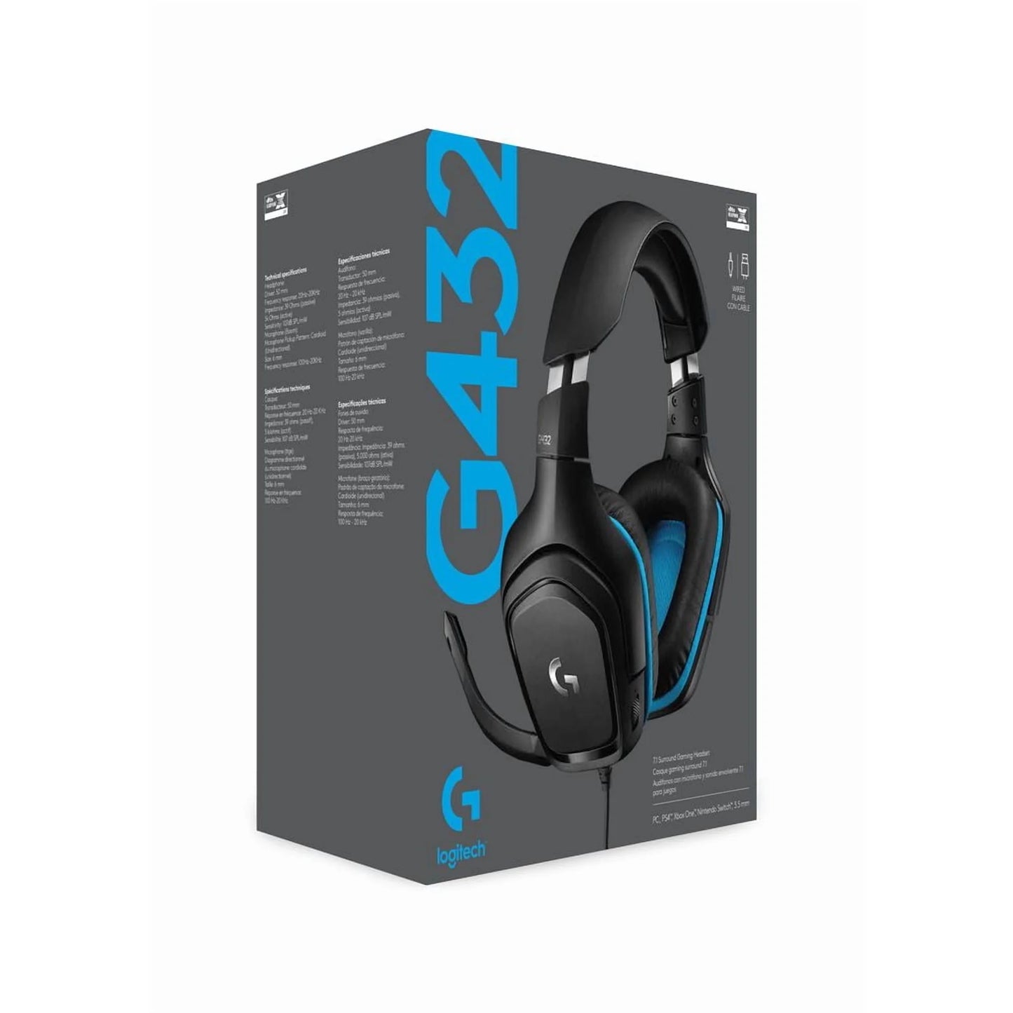 Logitech G432 Wired Gaming Headset – 7.1 Surround Sound, Black
