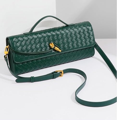 Trendy Woven Evening Clutch Purses Women Underarm Shoulder Handbag Cute Satchels Crossbody Purse PU Leather Wallet