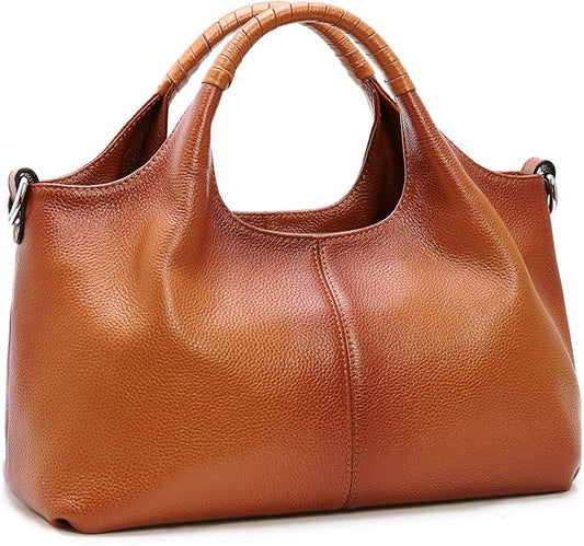 Iswee Genuine Leather Shoulder Bag – Medium Satchel Tote