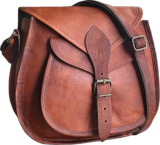 Rustic Town Leather Crossbody Satchel Bag – Vintage Purse for Women
