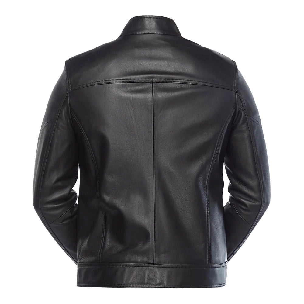 Men’s Black Classic Leather Biker Jacket