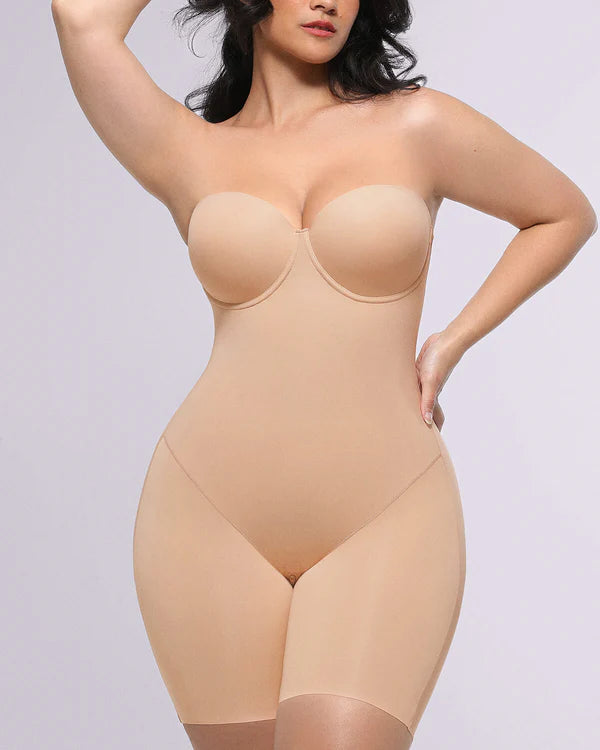 AirSlim Strapless Mid Thigh Bodysuit
