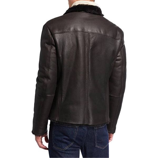 Man Premium Quality Shearling Lined Leather Jacket