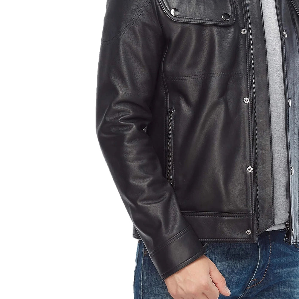 Men’s Black Classic Leather Biker Jacket