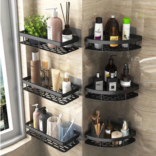 Bathroom Triangle Storage Rack – Nail-Free Wall-Mounted Corner Rack