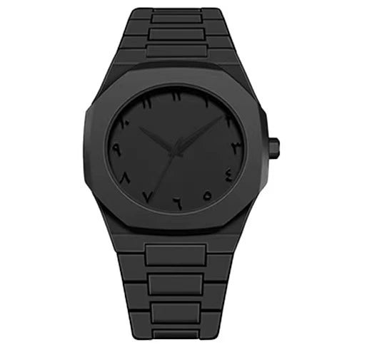 Popular Plastic Men's Watch Arabic Business Black Butterfly Buckle Watch Men's Cross-Border