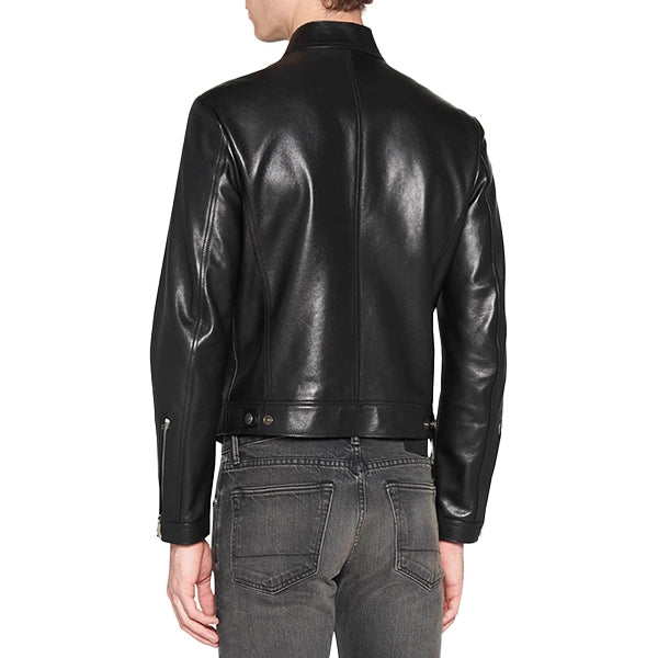 Black Soft Leather Biker Jacket