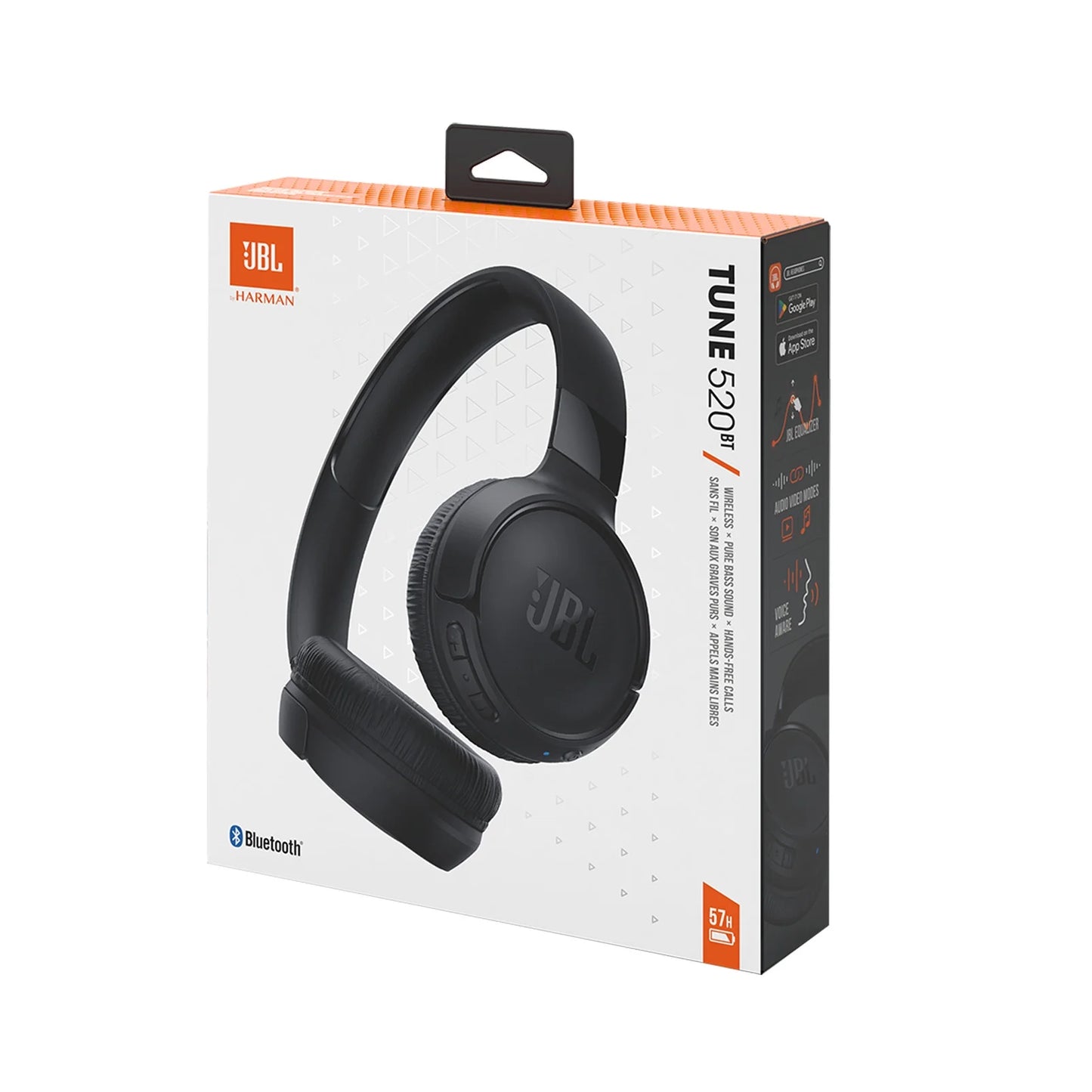 JBL Tune 520BT Wireless On-Ear Headphones – Black