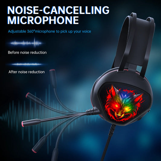 Ecomoment Gaming Headset – Multi-Platform Wired RGB Gaming Headphones