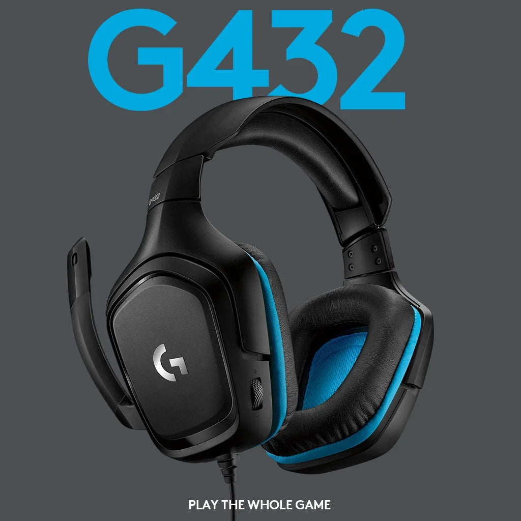 Logitech G432 Wired Gaming Headset – 7.1 Surround Sound, Black
