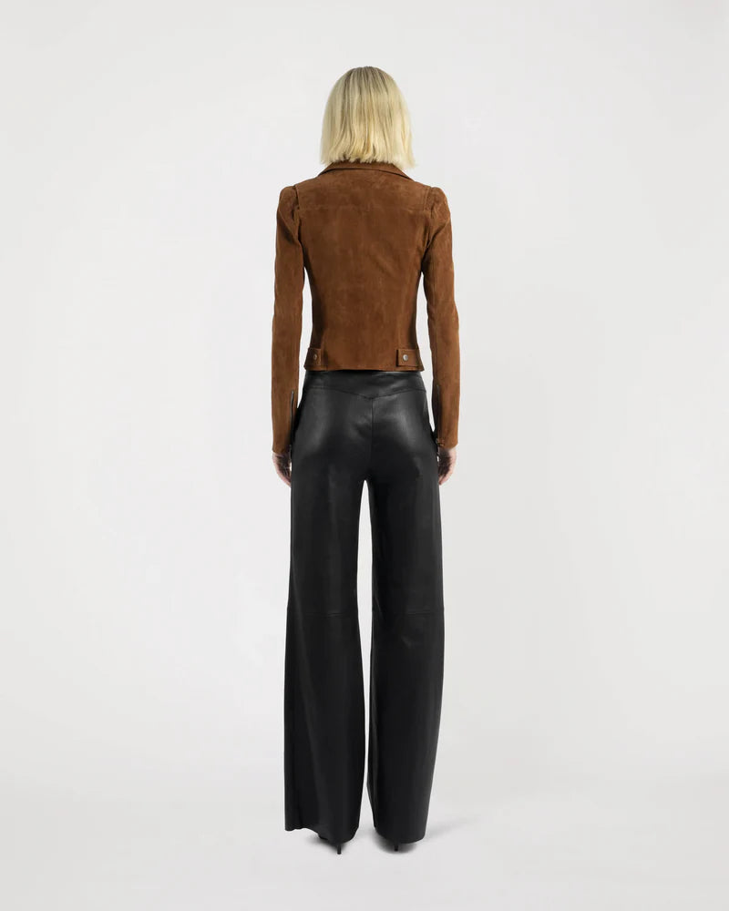 RIDER Stretch Suede Jacket in Tabacco