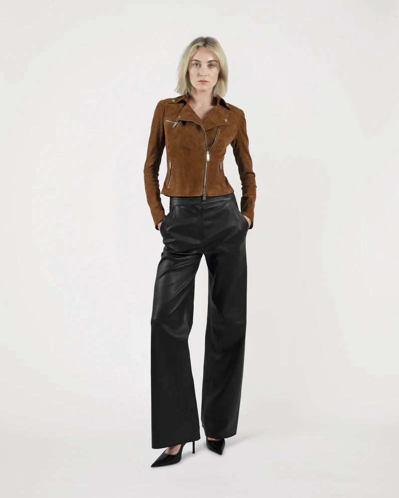 RIDER Stretch Suede Jacket in Tabacco