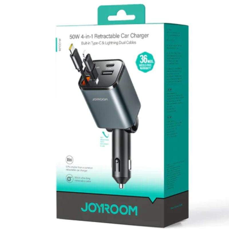 Joyroom Jr-CCL05 50W 4-in-1 Retractable Car Charger
