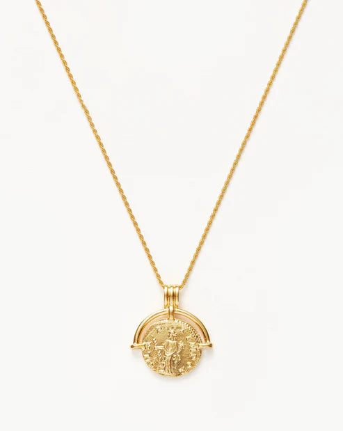Lucy Williams Medium Engravable Roman Arc Coin Necklace