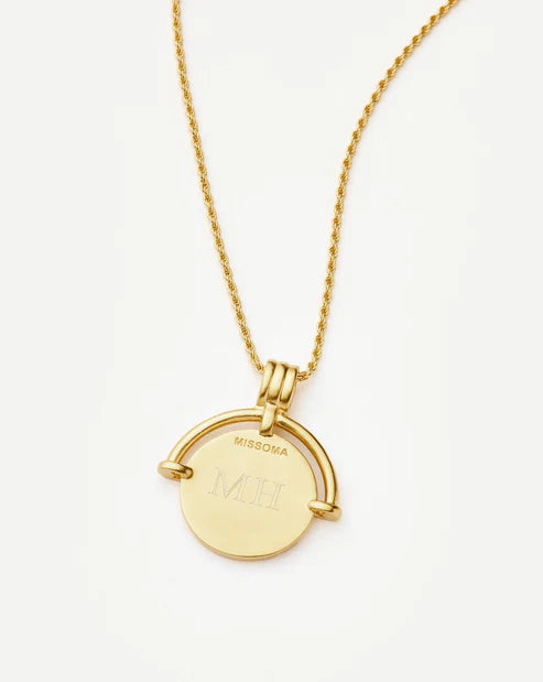 Lucy Williams Medium Engravable Roman Arc Coin Necklace