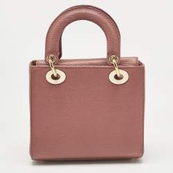 Dior Red Lizard Small Lady Dior Tote