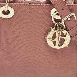 Dior Red Lizard Small Lady Dior Tote